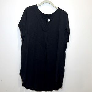 Old Navy Luxe V-Neck Short Sleeve Shirt (Black) Size Large